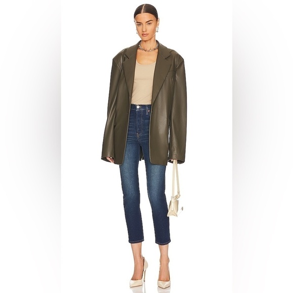 RE/DONE NWT High Rise Ankle Crop Color Midnight Blue Cotton Polyester Elastane - Picture 3 of 15